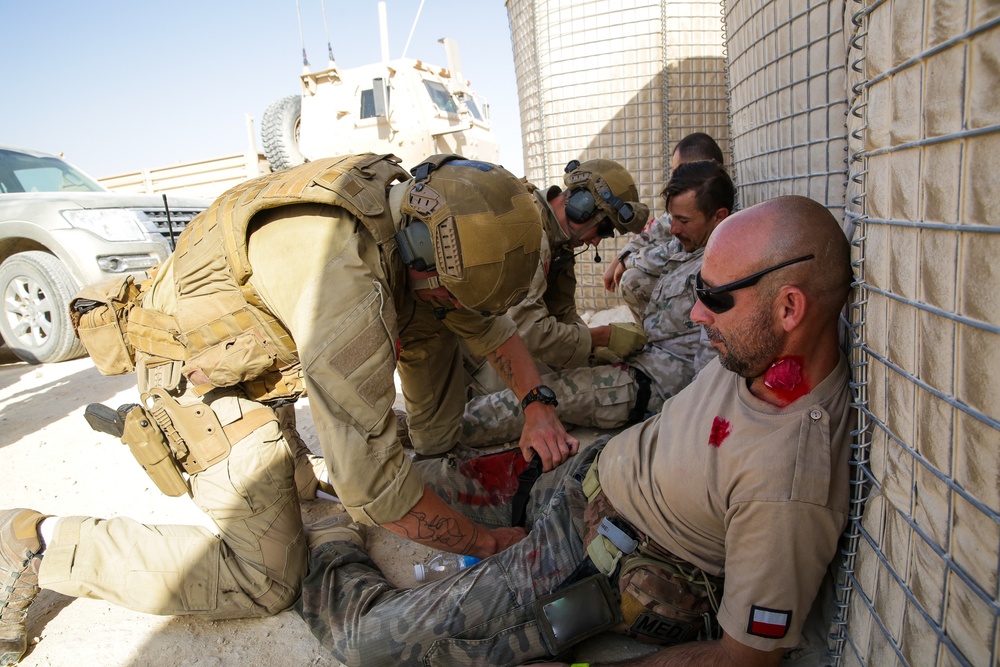 Mass casualty exercise takes place at Al Asad Air Base.