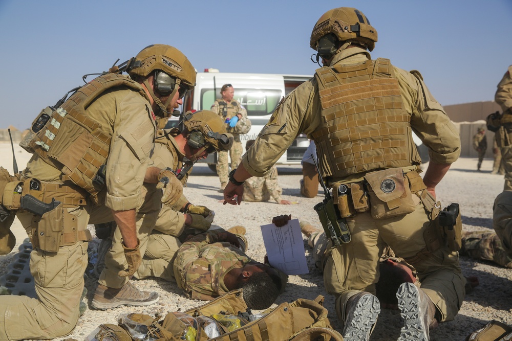 Mass casualty exercise takes place at Al Asad Air Base.