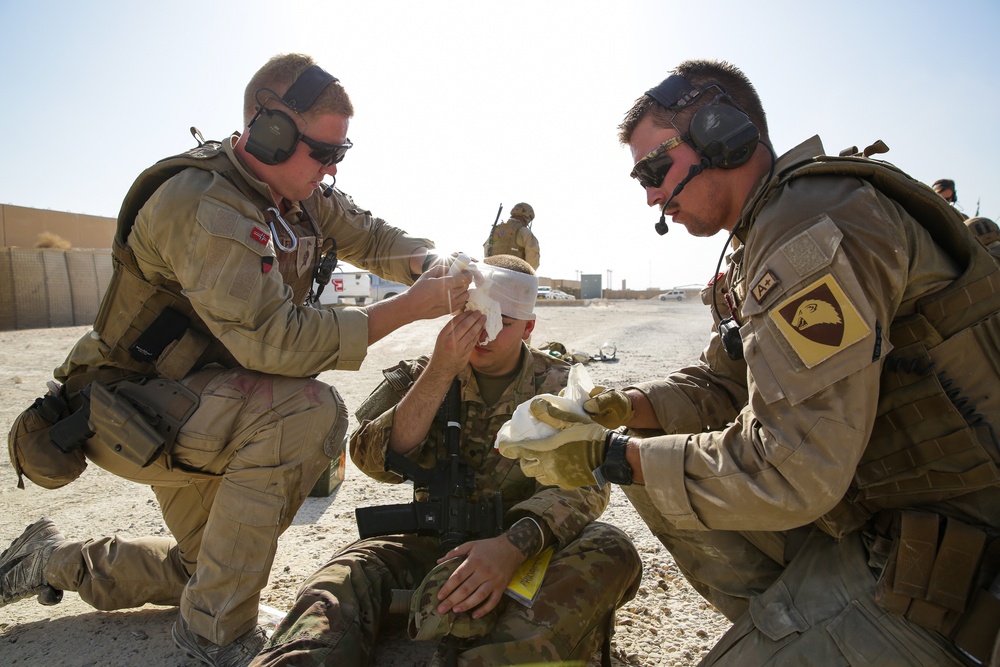 Mass casualty exercise takes place at Al Asad Air Base.