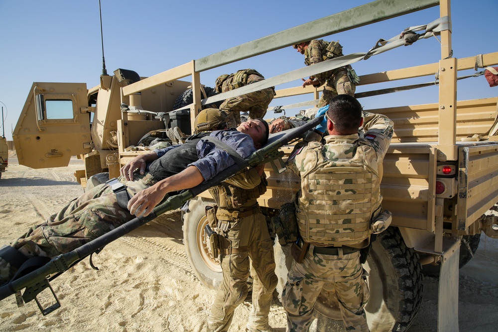 Mass casualty exercise takes place at Al Asad Air Base.