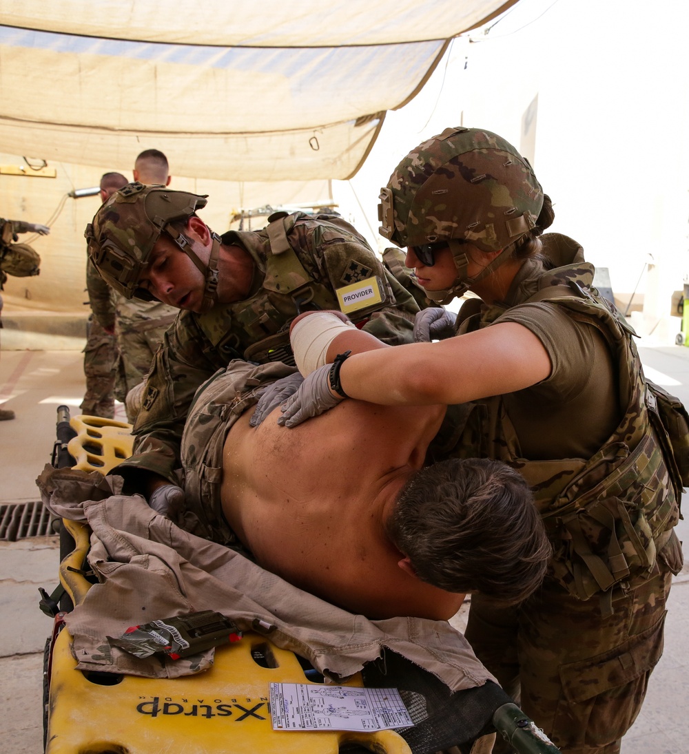 Mass casualty exercise takes place at Al Asad Air Base.