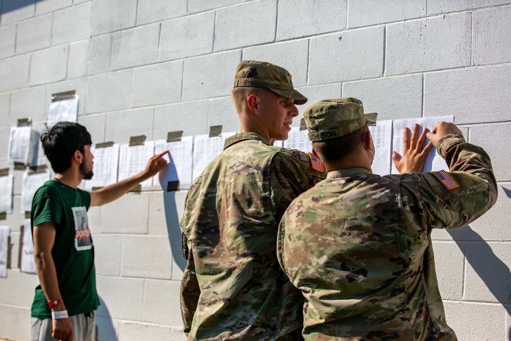 U.S. Army Soldiers host a town hall for an Afghan community on Fort Pickett