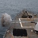 USS Mustin Fires its 5-inch Gun While Underway