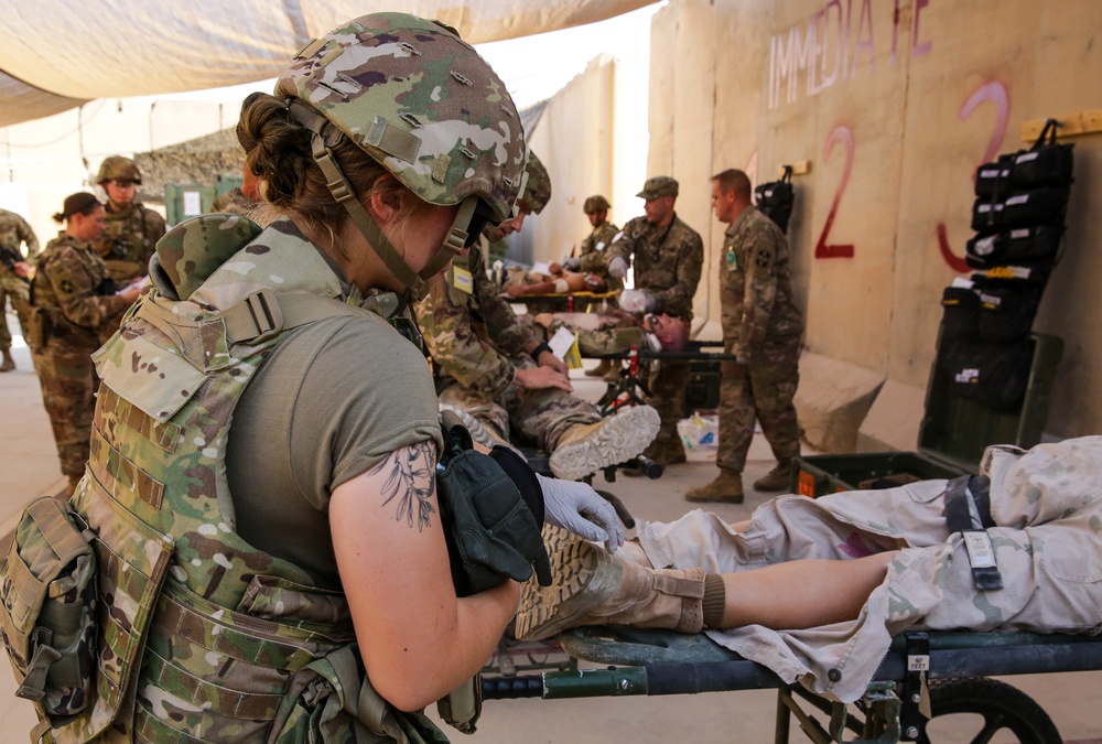 Mass casualty exercise takes place at Al Asad Air Base.