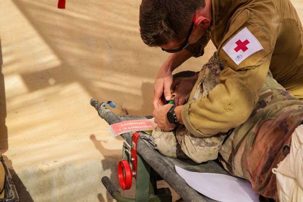 Mass casualty exercise takes place at Al Asad Air Base.