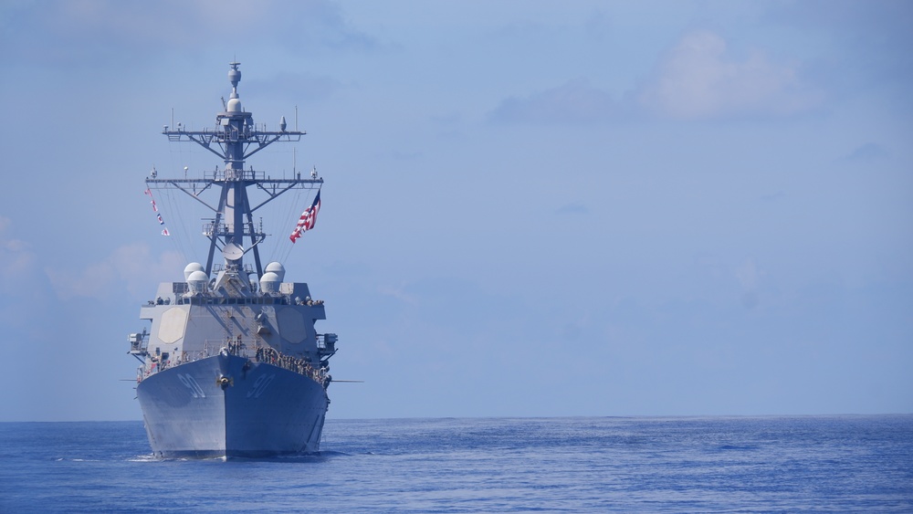 USS Chafee (DDG 90) Receives Passing Honors from JMSDF