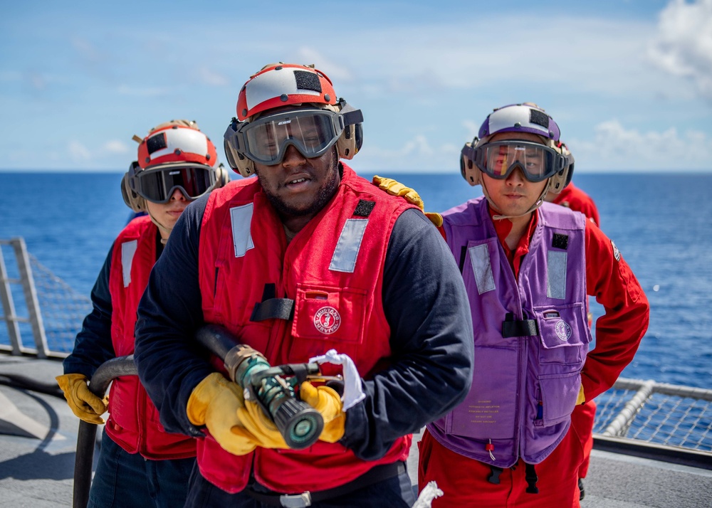 USS Charleston Sailors Participate in a Crash and Salvage Exercise