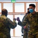 U.S. Airmen arrive at RAF Mildenhall after returning from a deployment