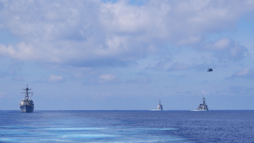 USS Chafee (DDG 90) Receives Passing Honors from JMSDF