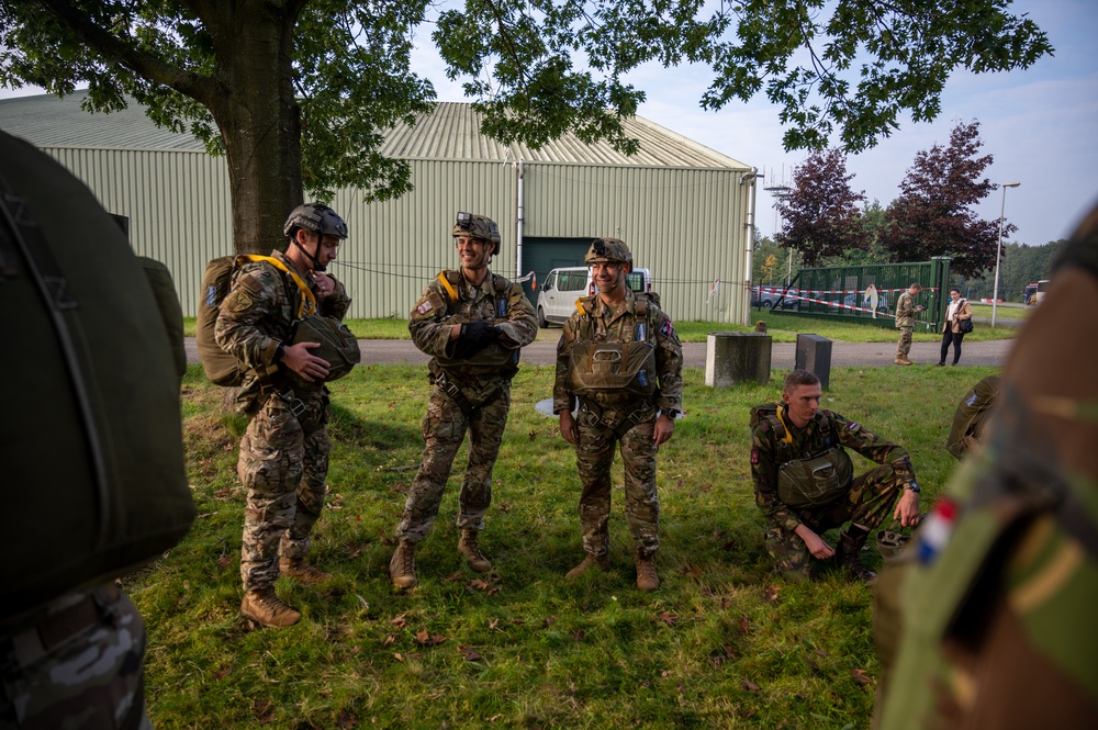 U.S. Airmen jump alongside NATO partners during Falcon Leap 21