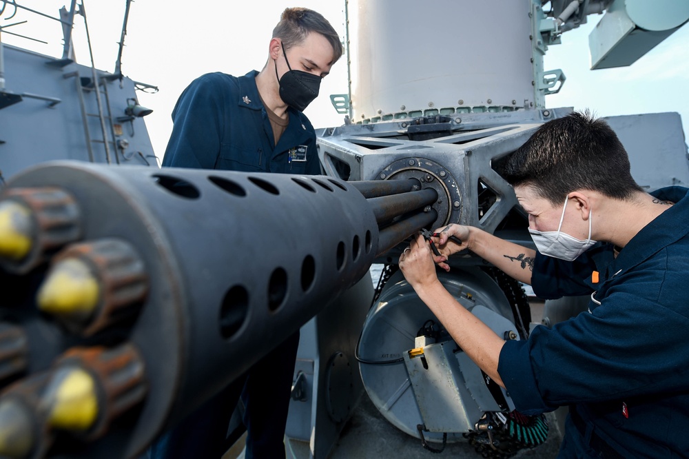 USS Forrest Sherman Conducts Maintenance During CUTLASS FURY
