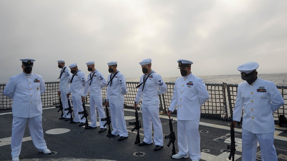 USS Forrest Sherman Conducts Burial-At-Sea