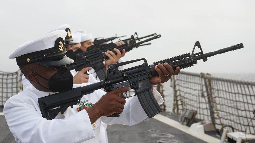 USS Forrest Sherman Conducts Burial-At-Sea