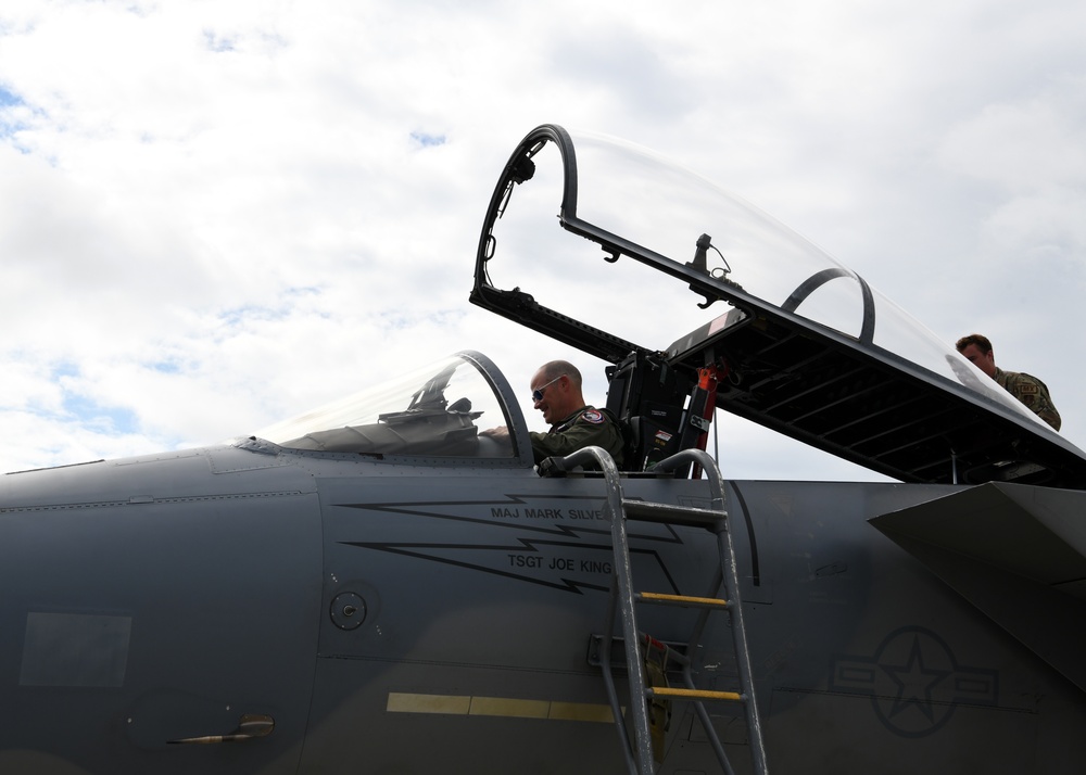 Col. Jim 'Comet' Halley flies Fini flight at the 104th Fighter Wing