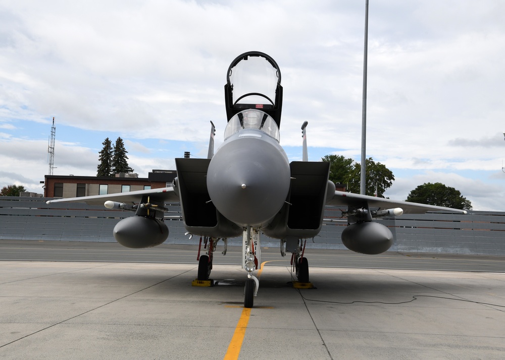 Col. Jim 'Comet' Halley flies Fini flight at the 104th Fighter Wing