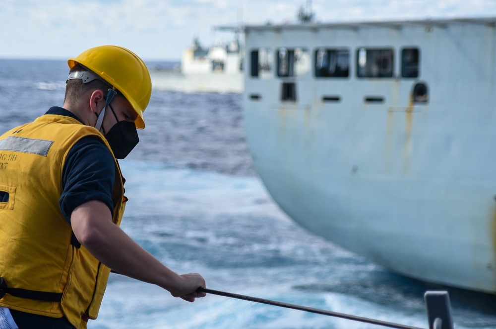 USS Forrest Sherman Conducts Replenishment-At-Sea