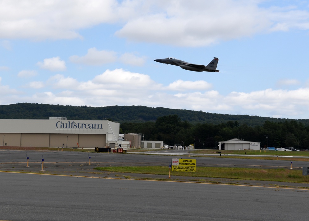 Col. Jim 'Comet' Halley flies Fini flight at the 104th Fighter Wing