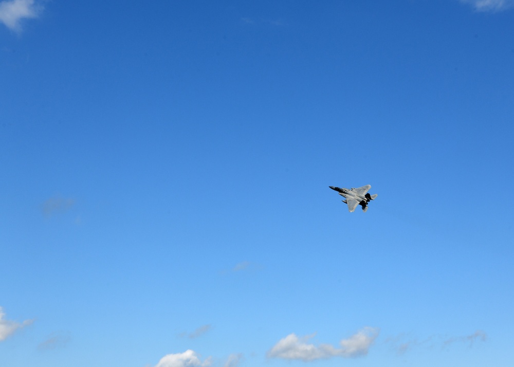 Col. Jim 'Comet' Halley flies Fini flight at the 104th Fighter Wing