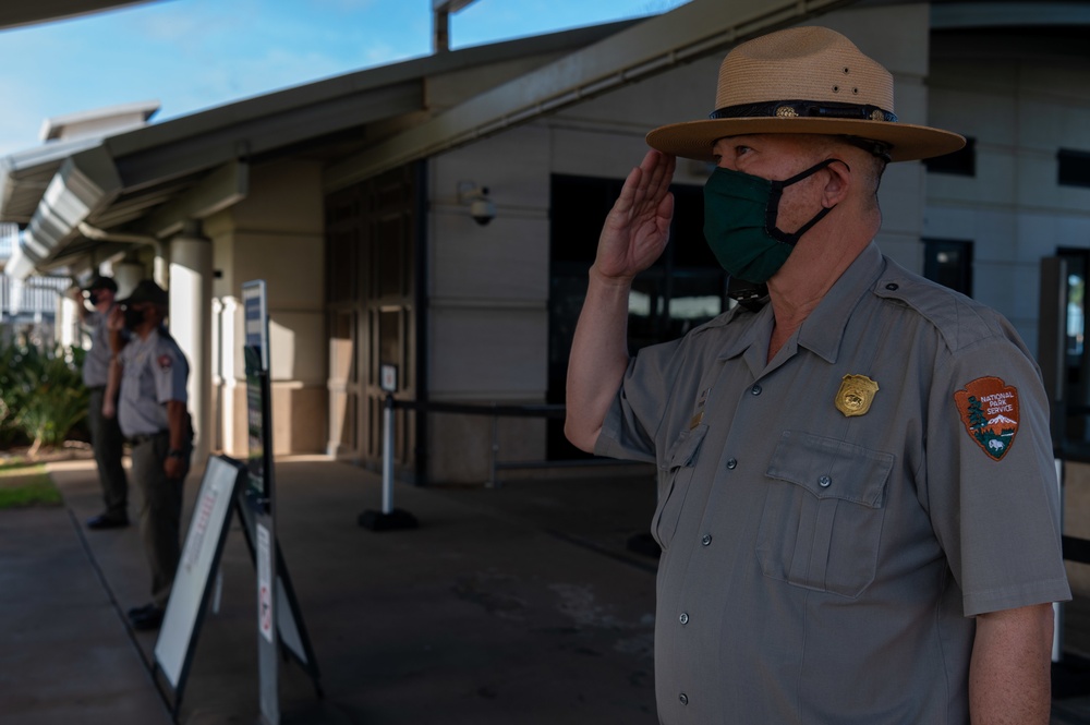 National Parks Service Rangers Observe Colors