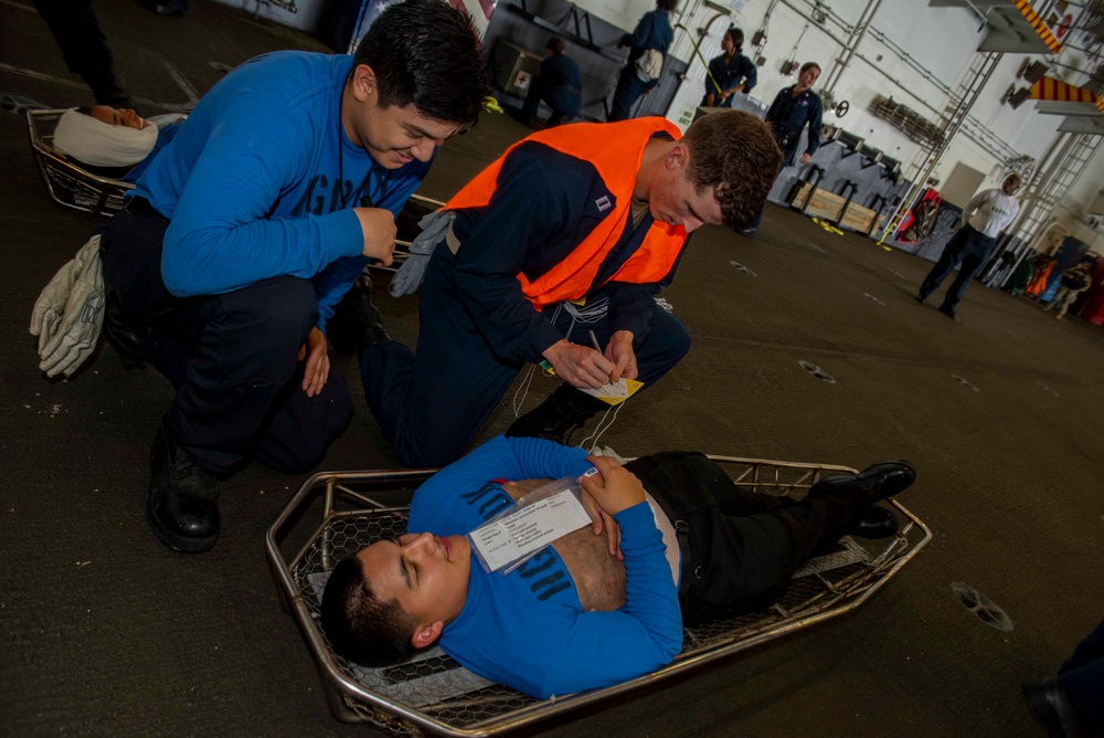 GHWB Sailors Participate in Drill