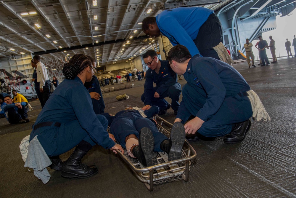 GHWB Sailors Participate in Drill