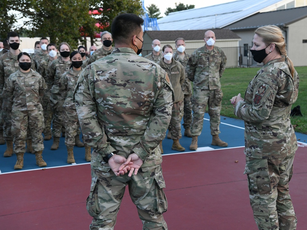 Guam Air National Guardsman pins first chevron during OWA activation