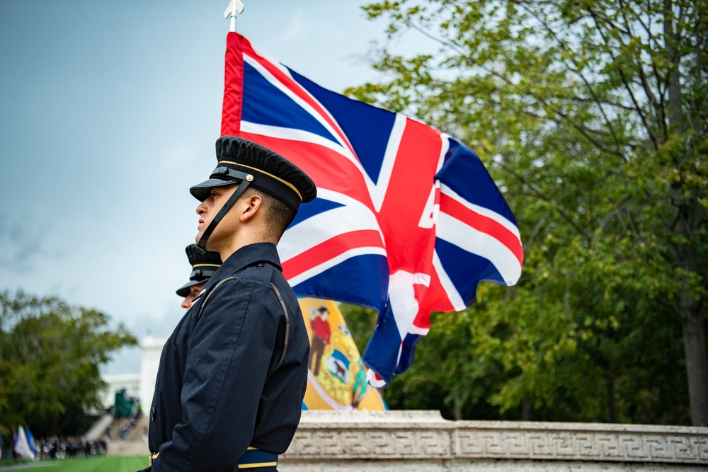 Prime Minister Boris Johnson of the United Kingdom Participates in an Armed Forces Full Honors Wreath-Laying Ceremony at the Tomb of the Unknown Soldier