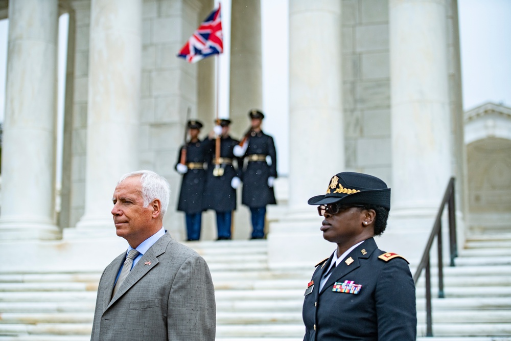 Prime Minister Boris Johnson of the United Kingdom Participates in an Armed Forces Full Honors Wreath-Laying Ceremony at the Tomb of the Unknown Soldier