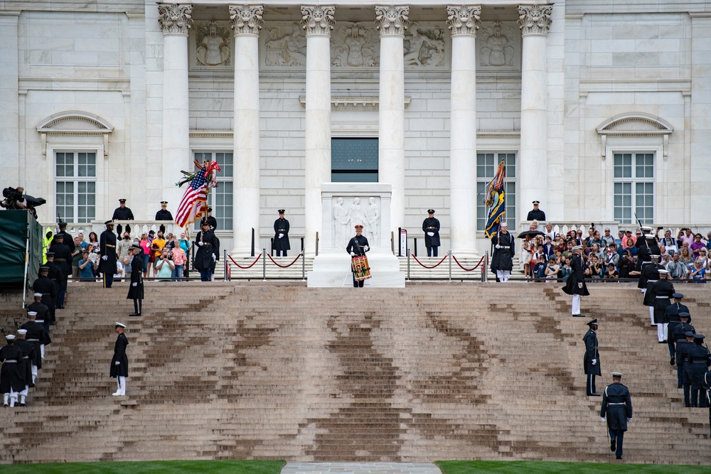 Prime Minister Boris Johnson of the United Kingdom Participates in an Armed Forces Full Honors Wreath-Laying Ceremony at the Tomb of the Unknown Soldier