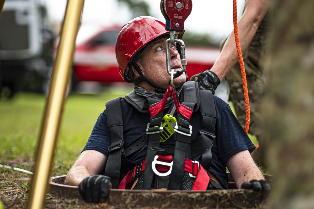 Low frequency, high risk: 23 CES firefighters practice confined space rescue