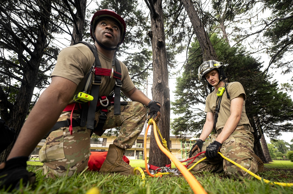 Low frequency, high risk: 23 CES firefighters practice confined space rescue