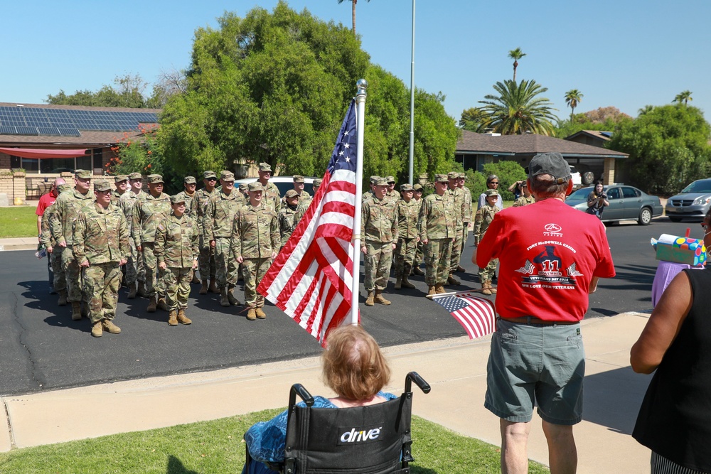 Arizona National Guard participates in Birthday Parade for a WW II Veteran turning 101 years old.