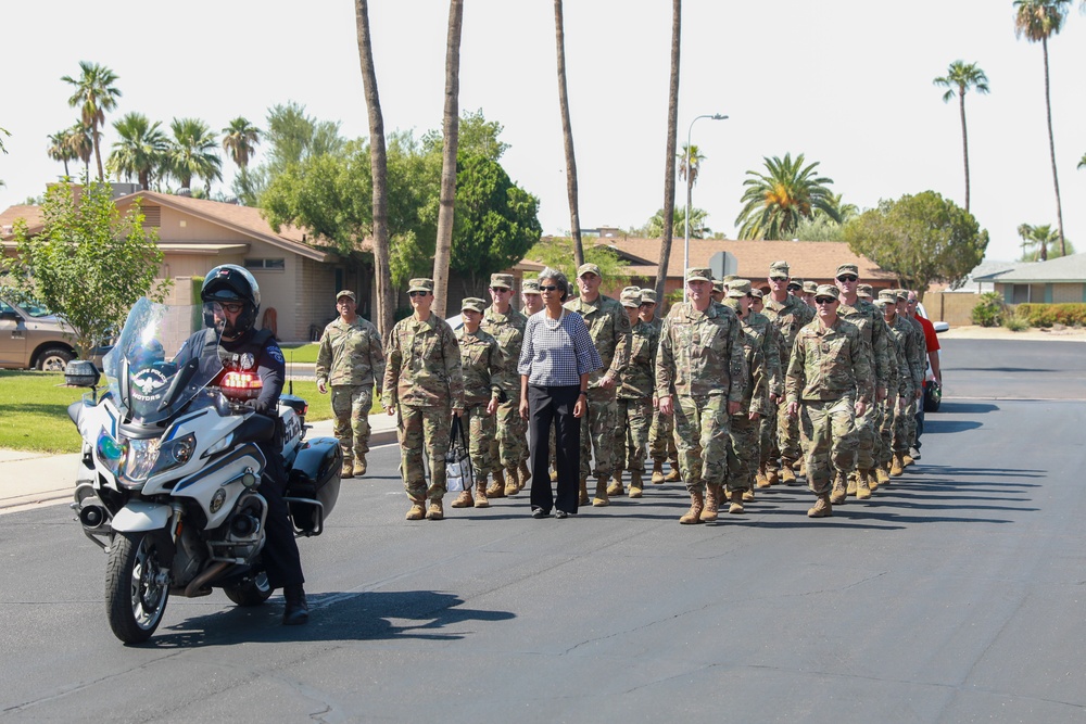 Arizona National Guard participates in Birthday Parade for a WW II Veteran turning 101 years old.