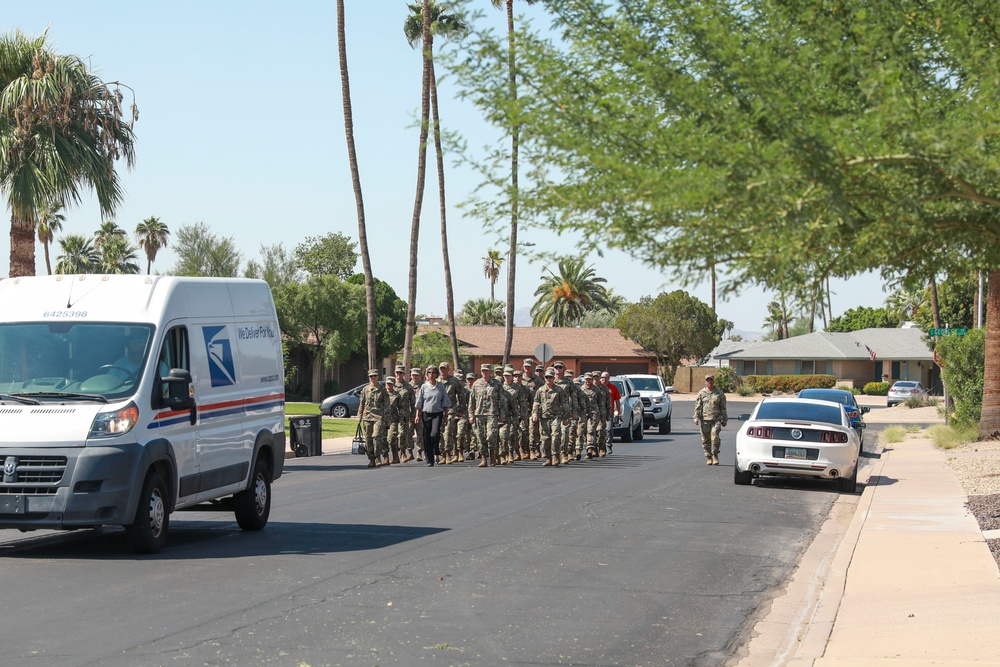 Arizona National Guard participates in Birthday Parade for a WW II Veteran turning 101 years old.