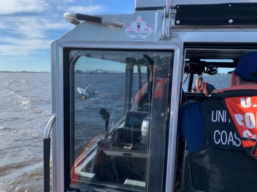Coast Guard rescues 1 after vessel capsizes in Lake Charles, Louisiana