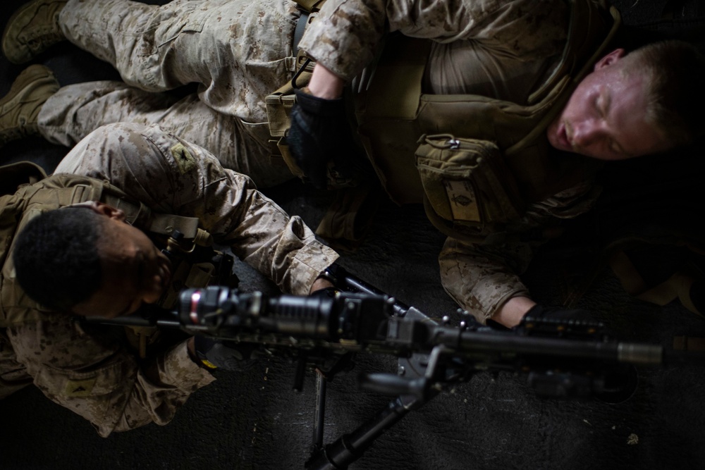 BLT 1/1 Machine gun training aboard USS Portland