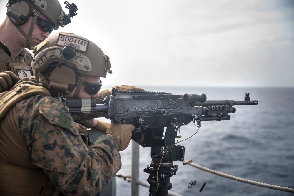 11th MEU Marines Conduct Crew-Served Weapons Training