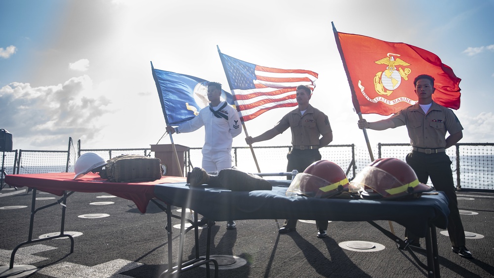 11th MEU Marines, Essex ARG Sailors Honor 9/11 First Responders