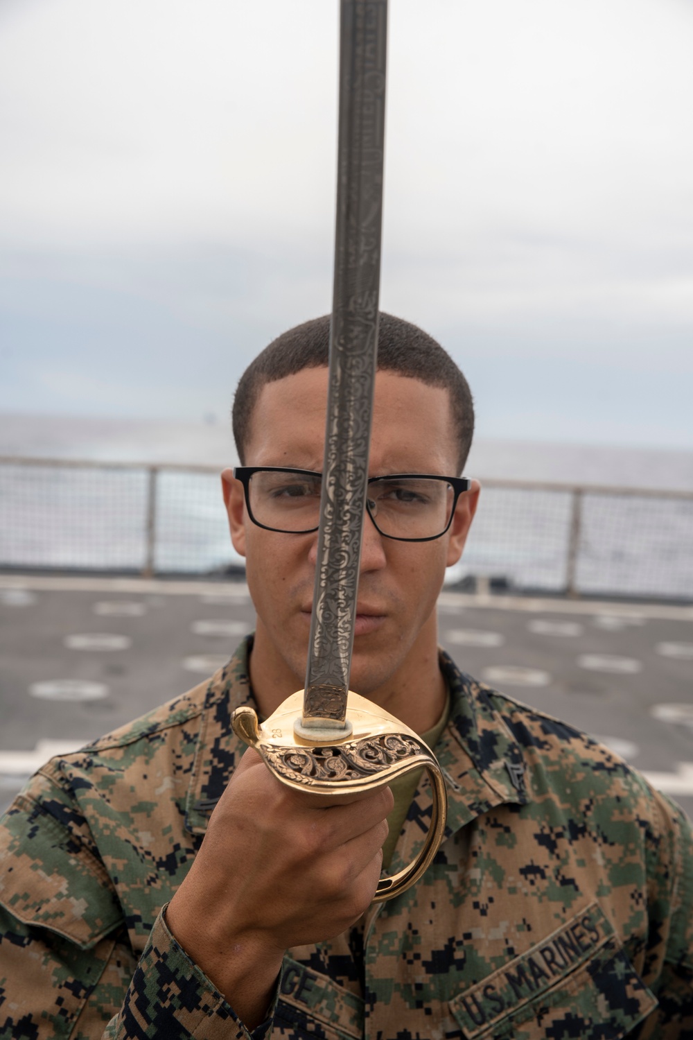 11th MEU Marines Test out of Cpl.'s Course Sword Manual