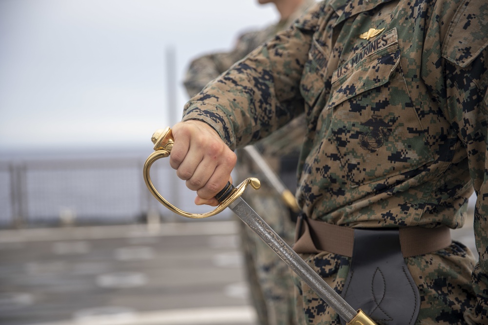 11th MEU Marines Test out of Cpl.'s Course Sword Manual