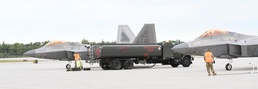 Air Force F-22s make first landing at Fort Drum airfield for rapid refueling operation