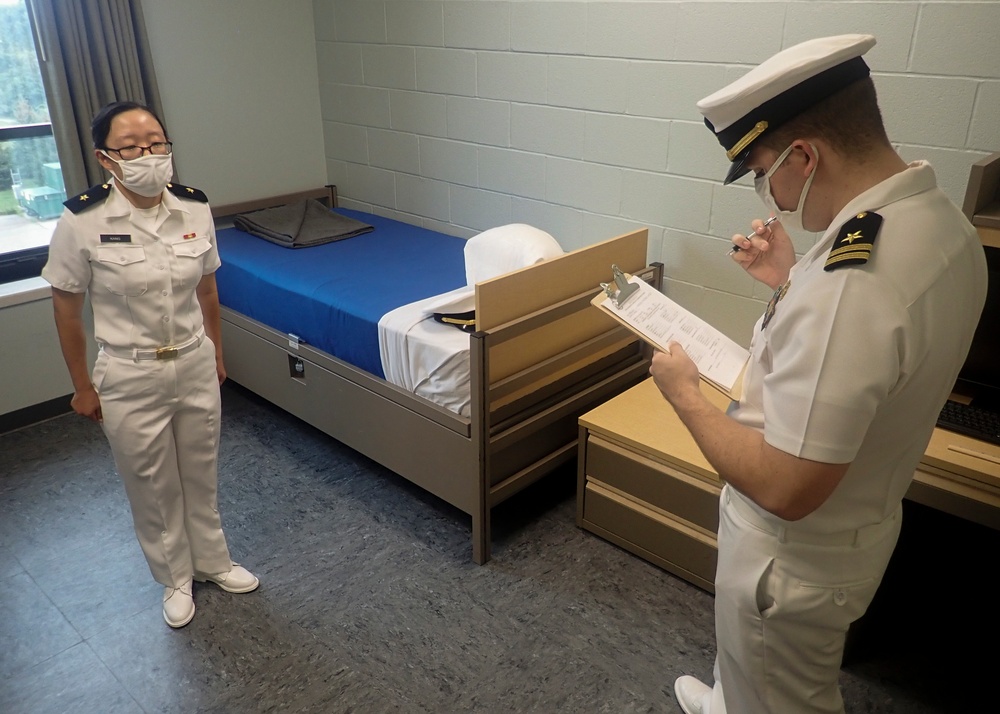 210915-N-XU135-0116 NEWPORT, R.I. (Sept. 15, 2021) OCS Officer Personnel Inspection