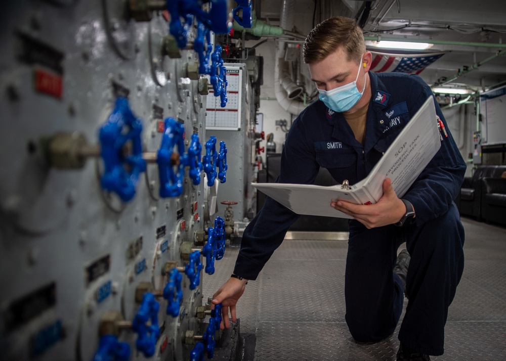 USNS Mercy (T-AH 19) Engineering Department Sailors