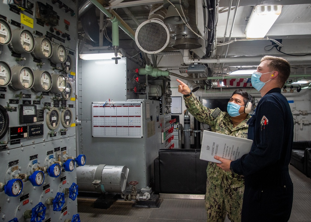 USNS Mercy (T-AH 19) Engineering Department Sailors