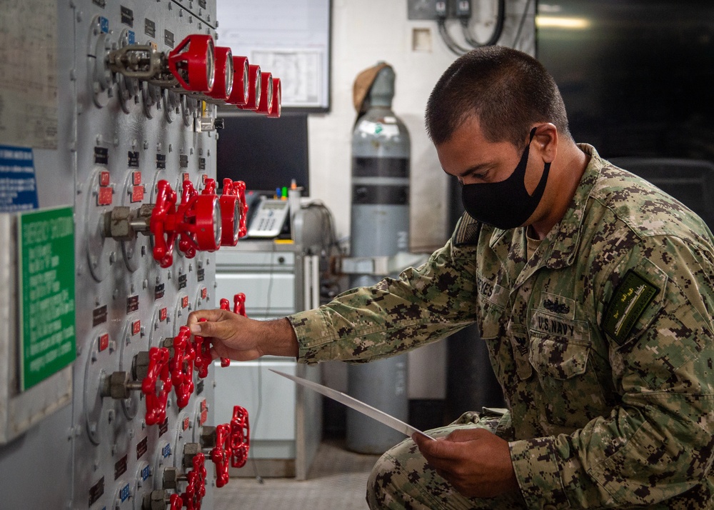 USNS Mercy (T-AH 19) Engineering Department Sailors