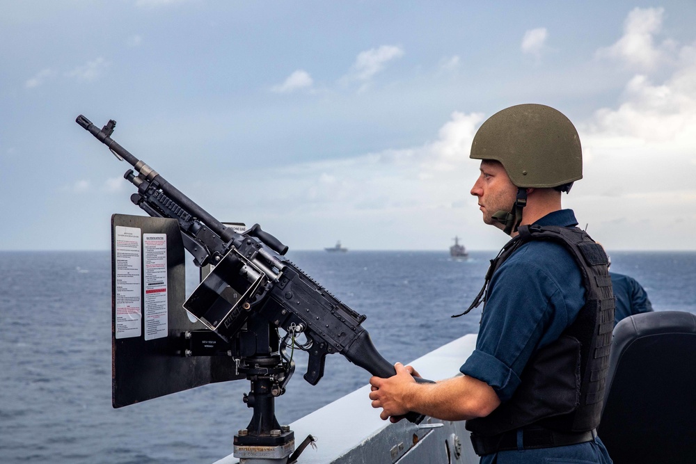 USS Arlington Mans SCAT During Simulated Strait Transit