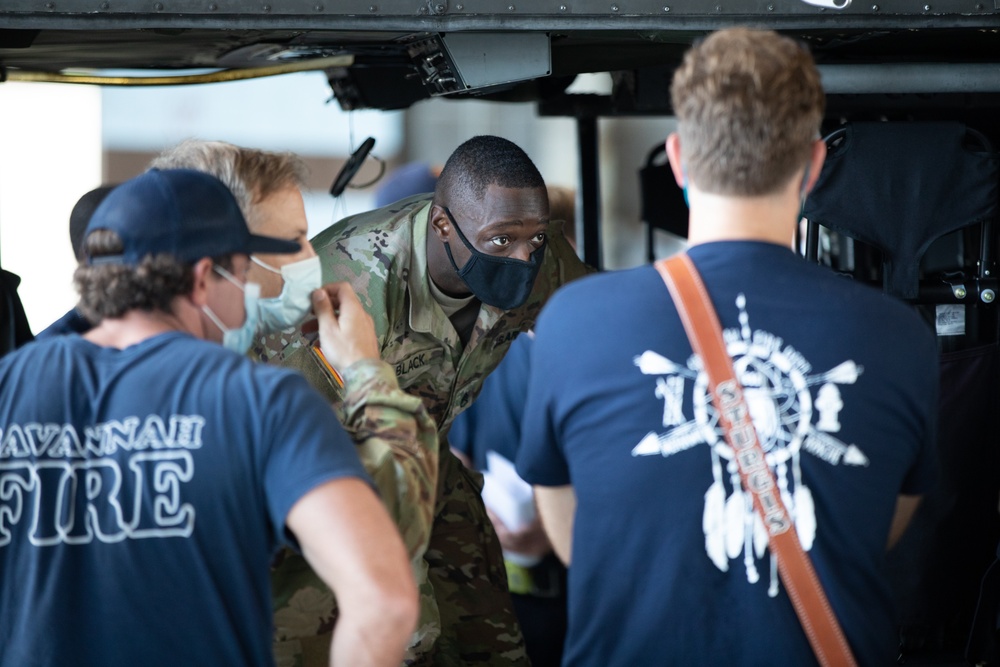 3rd Combat Aviation Brigade conducts aircraft familiarization training with local emergency service personnel.