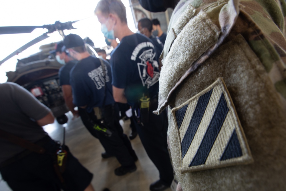 3rd Combat Aviation Brigade conducts aircraft familiarization training with local emergency service personnel.