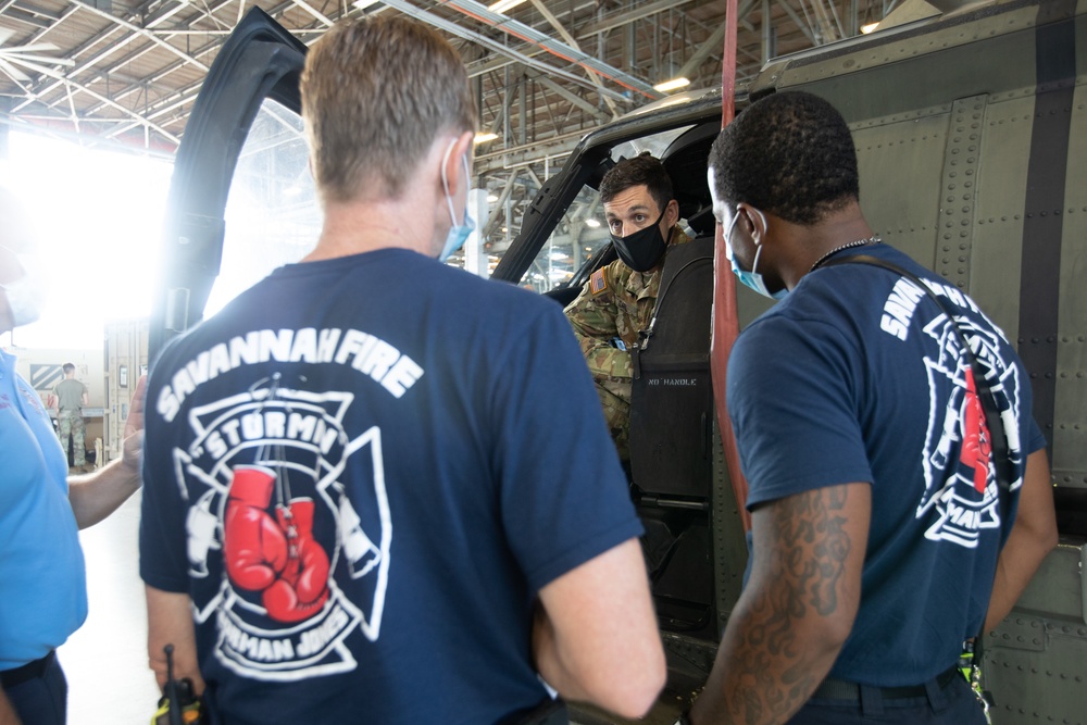 3rd Combat Aviation Brigade conducts aircraft familiarization training with local emergency service personnel.