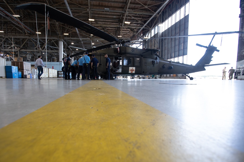 3rd Combat Aviation Brigade conducts aircraft familiarization training with local emergency service personnel.